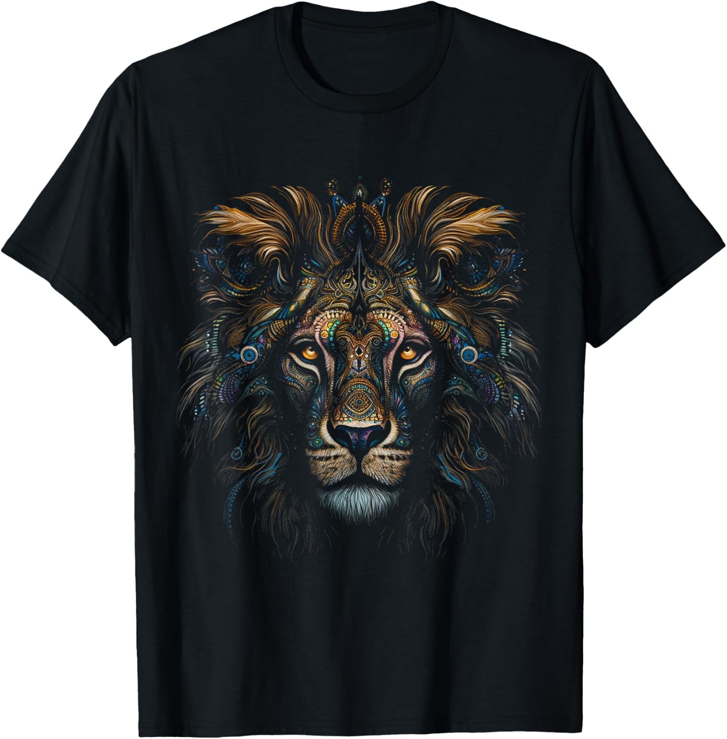 Lion Artwork - Fantasy Animal Art Lion T-Shirt - T-Shirt | Black