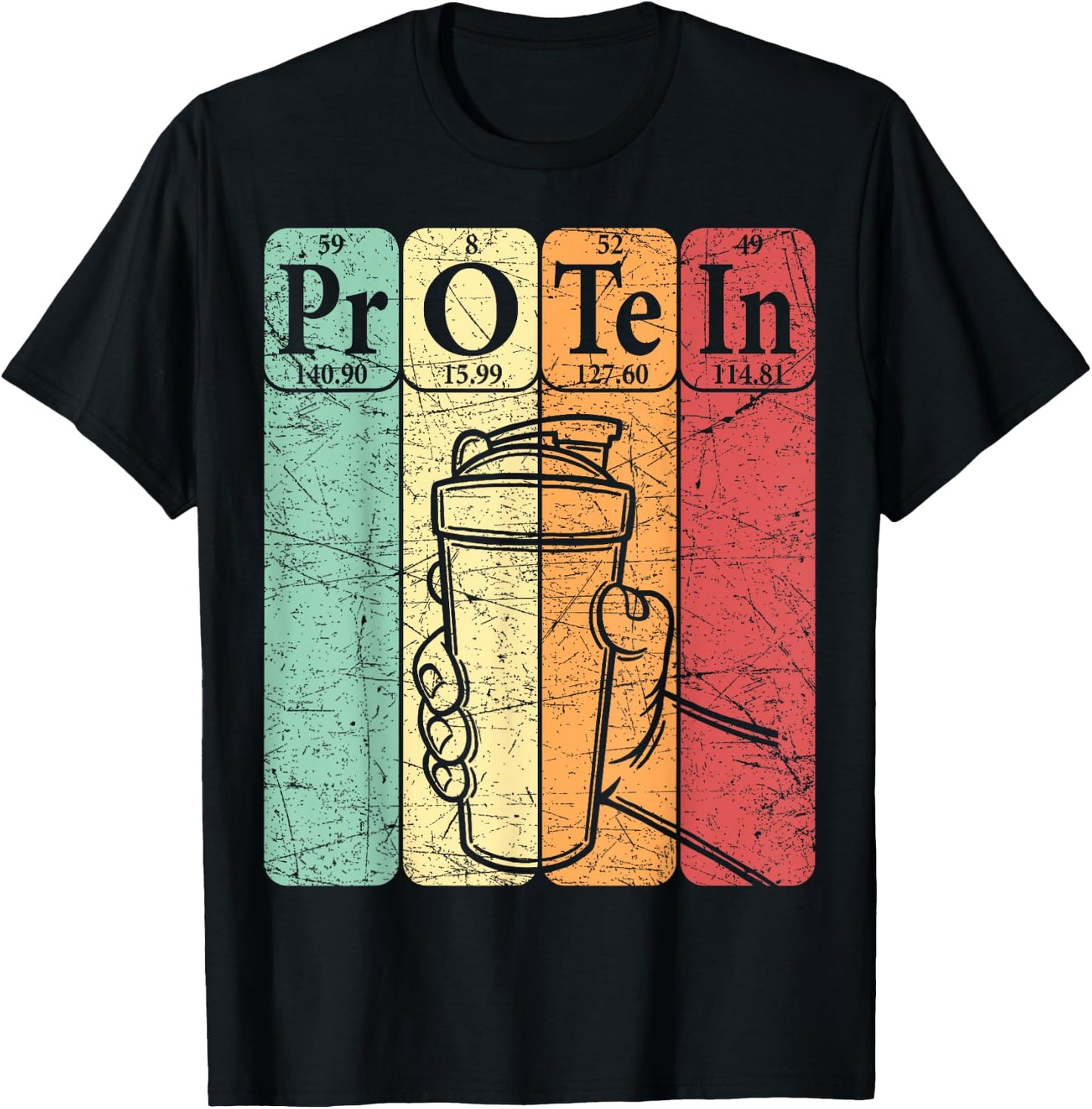 Gym Protein Periodic Table Elements Workout Protein Shake T-Shirt - T-Shirt | Black