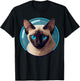 Siamese Cat | Blue-Eyed Siamese Sealing Point Men Women T-Shirt - T-Shirt | Black