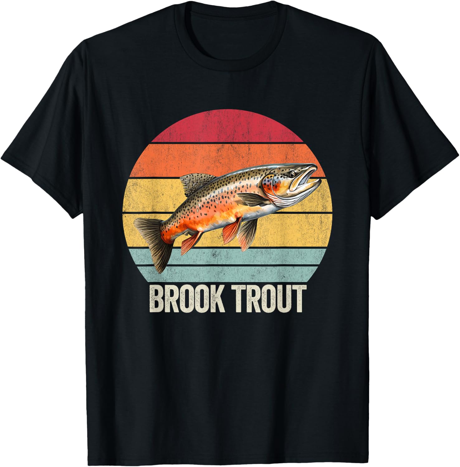 Brook Trout Vintage, Freshwater Brook Trout T-Shirt - T-Shirt | Black