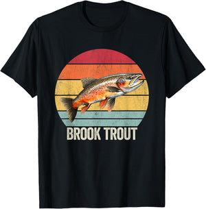 Brook Trout Vintage, Freshwater Brook Trout T-Shirt - T-Shirt | Black