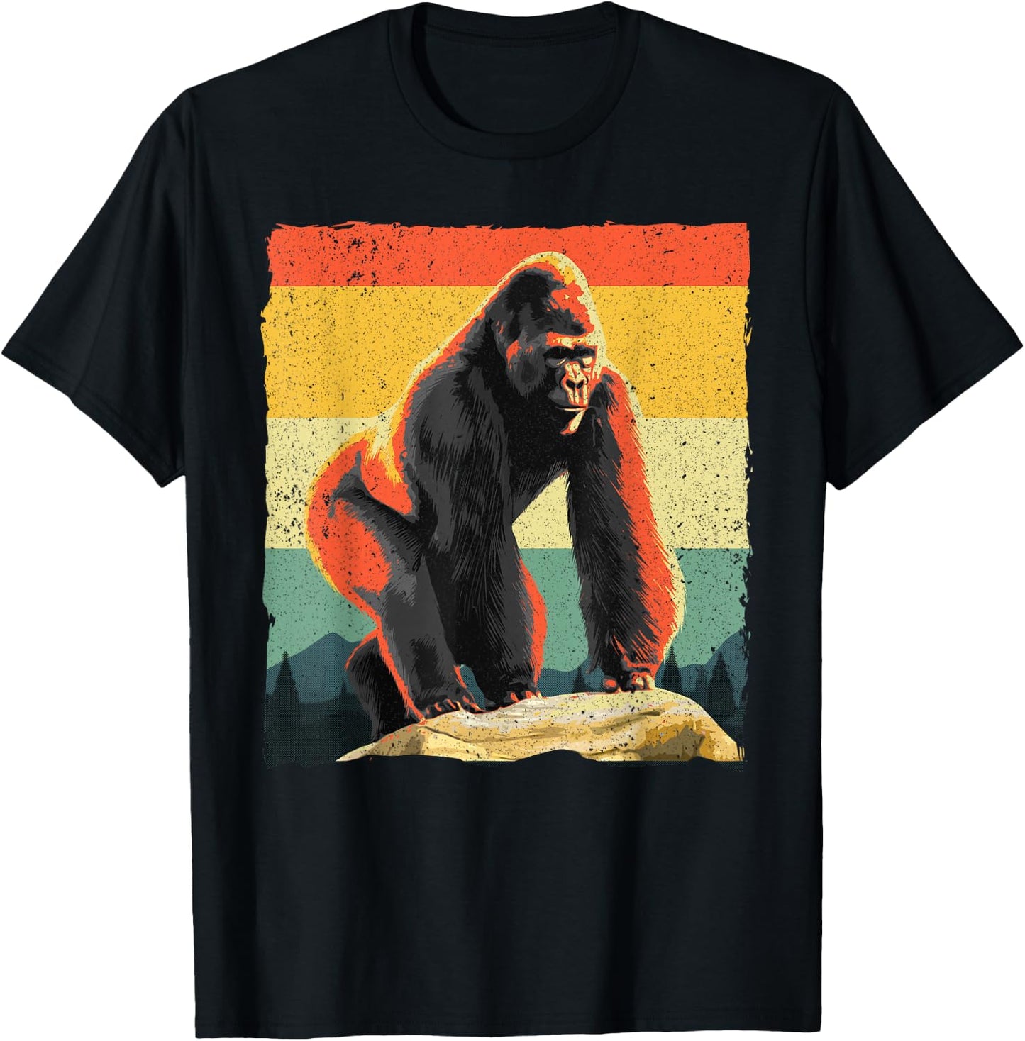 Cool Gorilla Design Women Primate Gorilla Animal T-Shirt - T-Shirt | Black