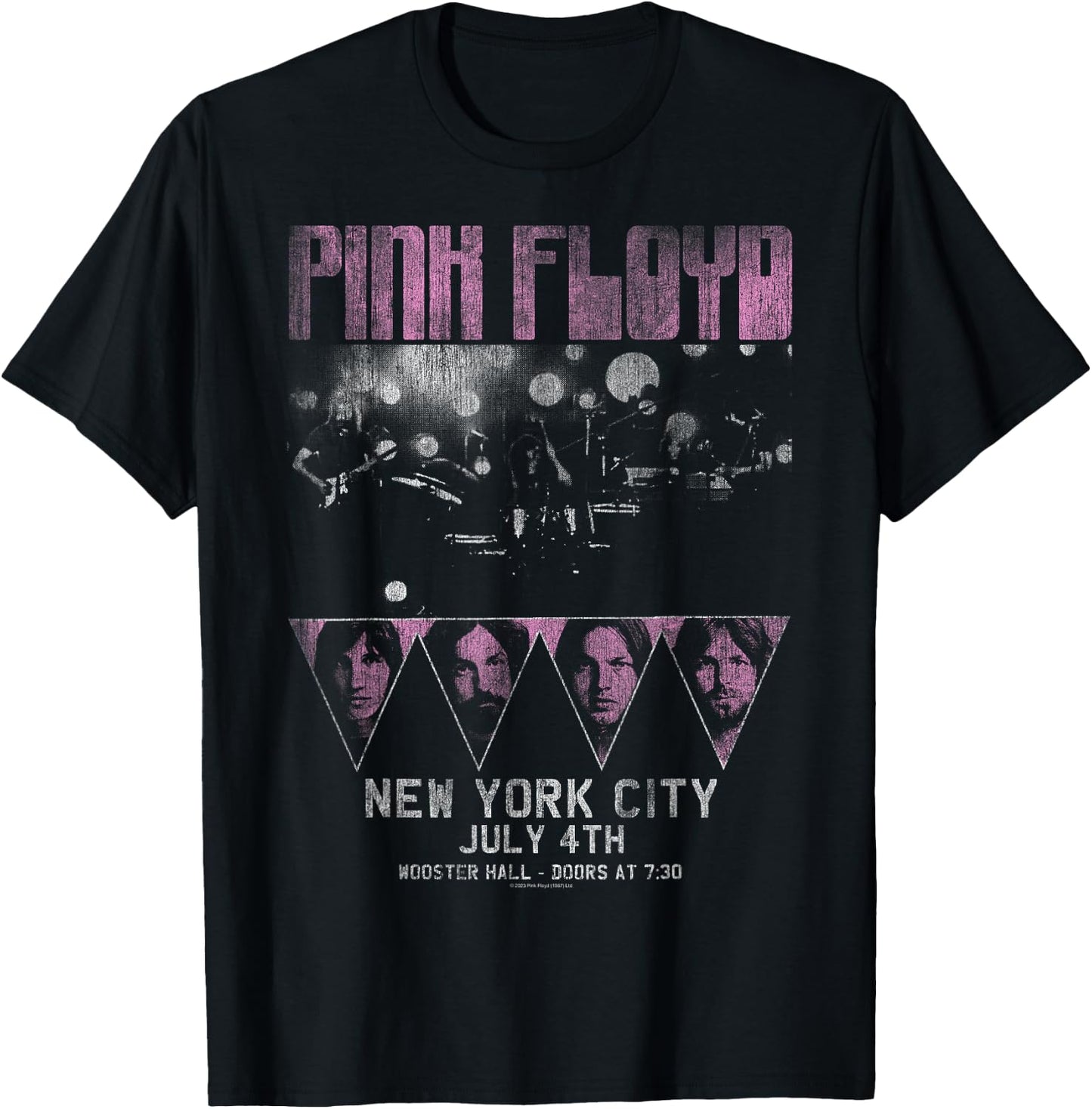 Official Pink Floyd Rock Band Tour NYC Classic Retro Music T-Shirt - T-Shirt | Black