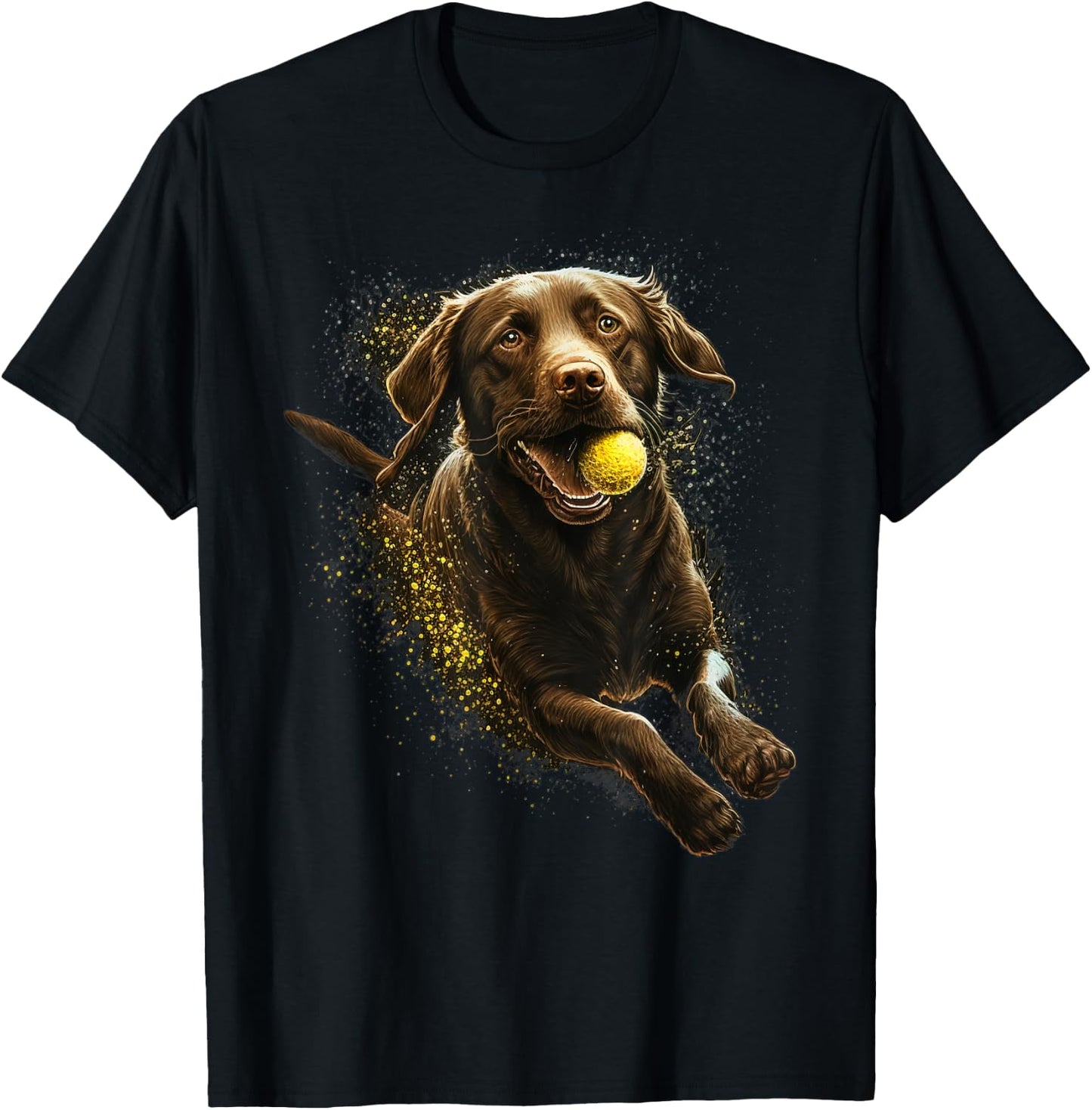 Cute brown Labrador Dog on brown Labrador Retriever Lover Women Kids T-Shirt - T-Shirt | Black