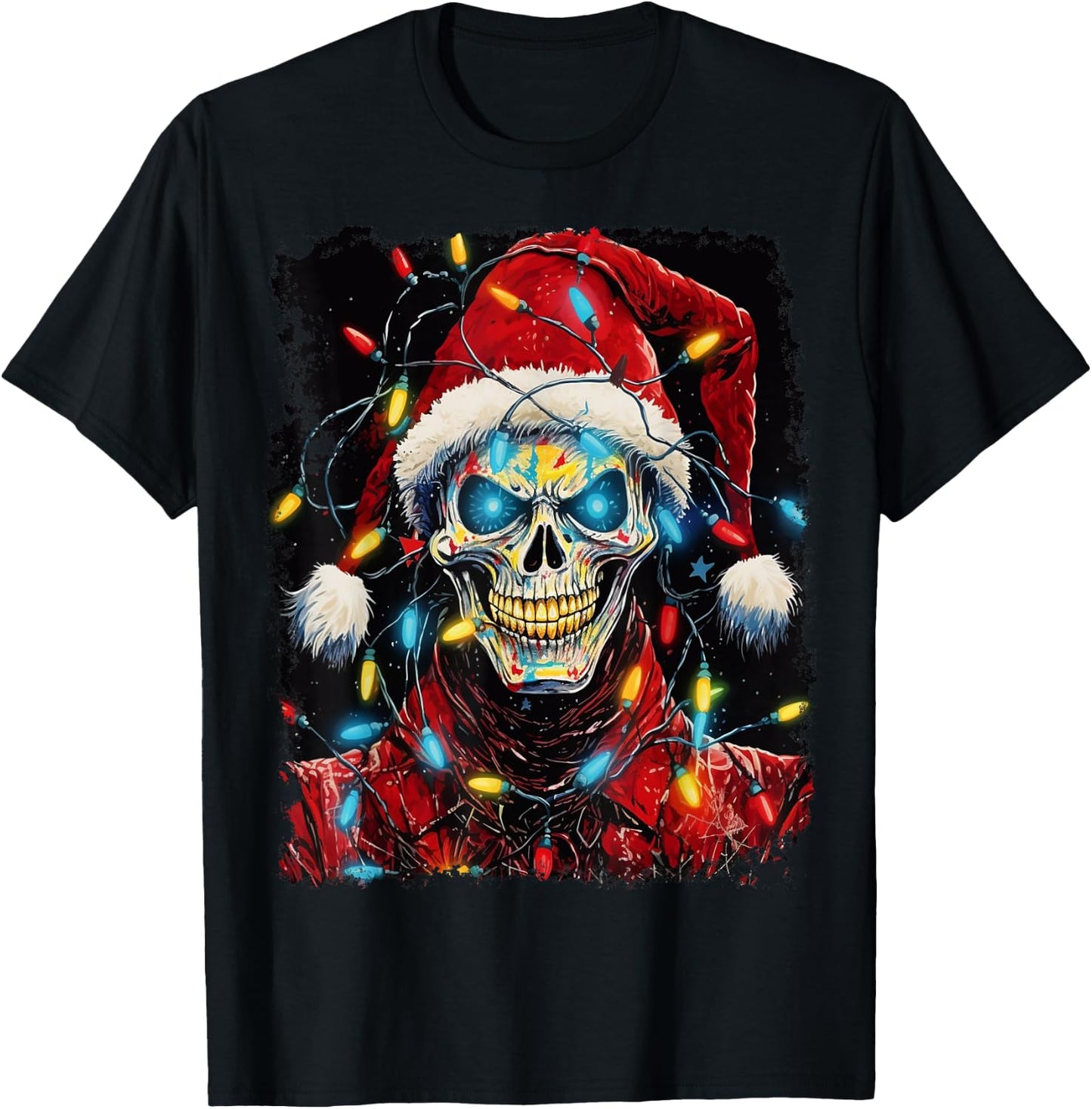 Pop Art Halloween Design Strawman Scarecrow Christmas Horror T-Shirt - T-Shirt | Black