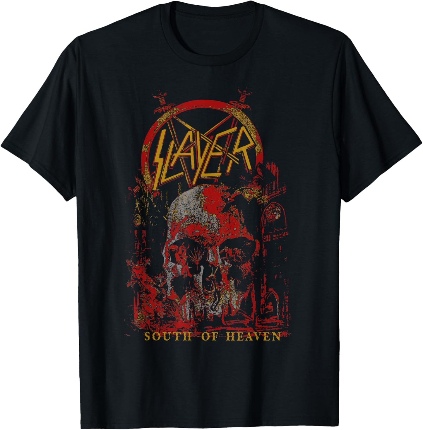 Slayer - South of Heaven Three Color T-Shirt - T-Shirt | Black