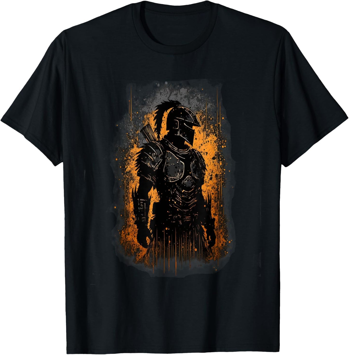 Spartan Warrior Grunge Graphic T-Shirt - T-Shirt | Black