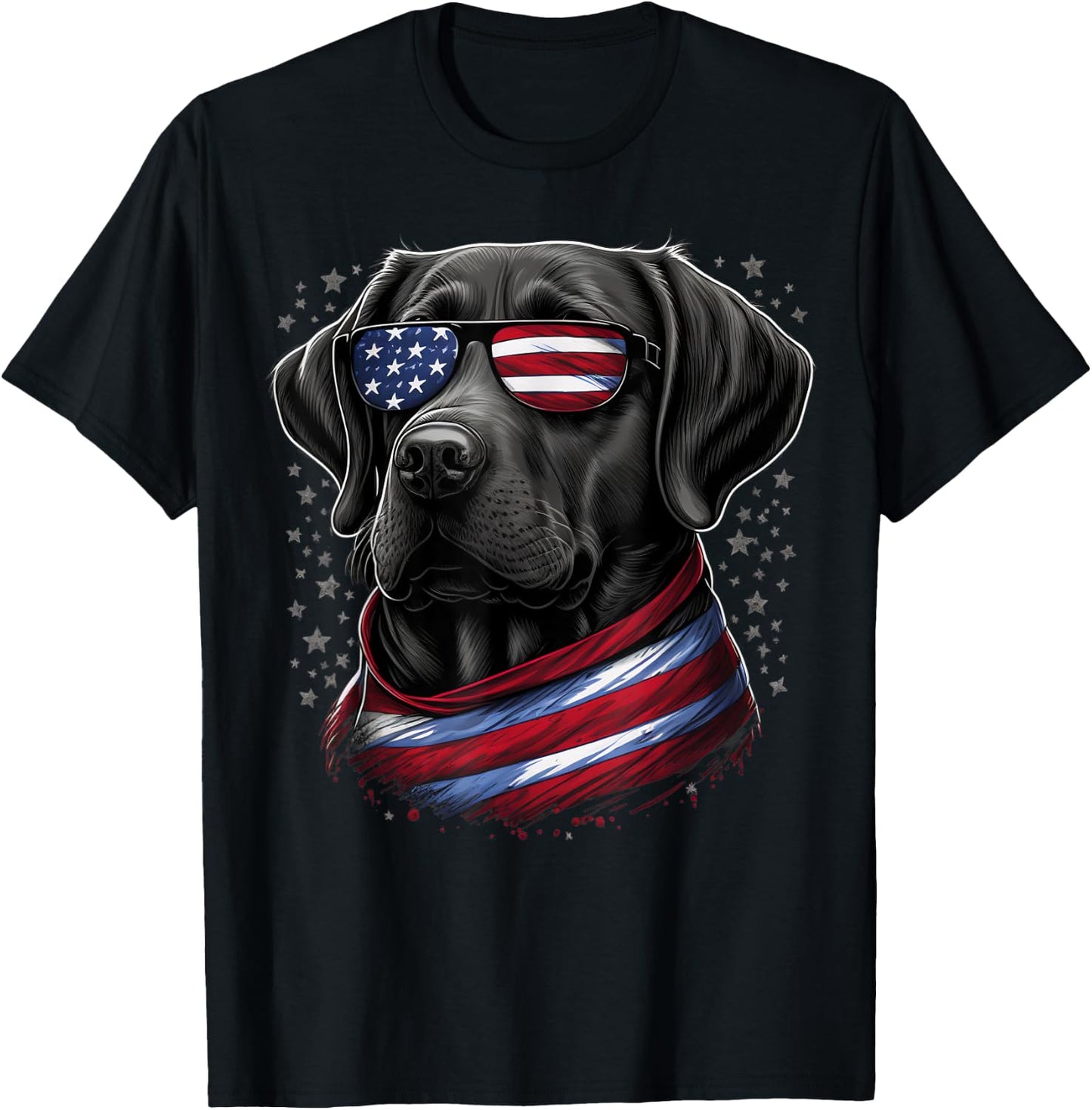 USA 4th Of July Patriotic American Labrador Retriever Kids Men T-Shirt - T-Shirt | Black