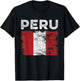 Peru Flag Distressed - Men Women Kids - Peruvian Flag T-Shirt - T-Shirt | Black