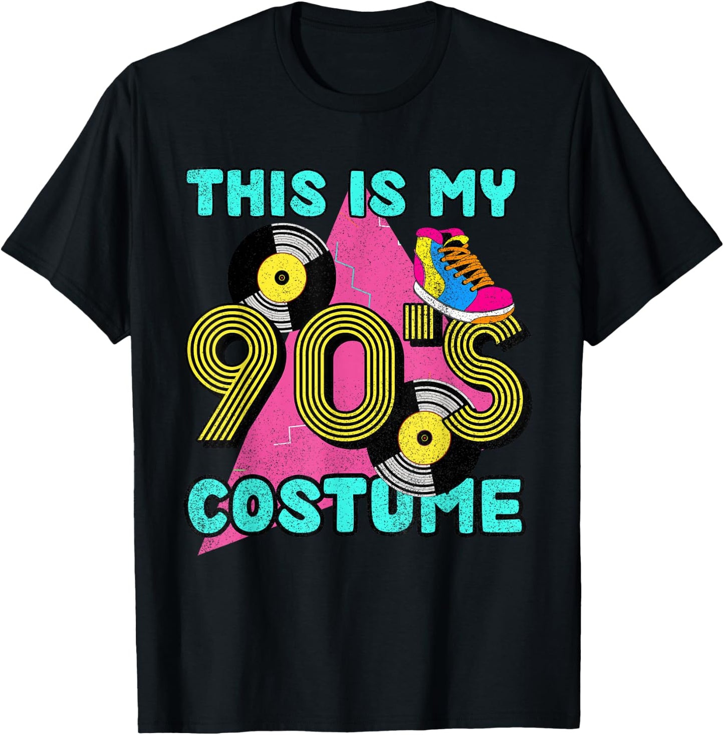 This Is My 90s Costume 1990s Theme Party Vinyl Nineties T-Shirt - T-Shirt | Black