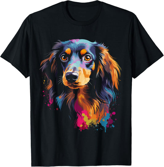 Long hair dachshund Dachshund puppy dog T-Shirt - T-Shirt | Black