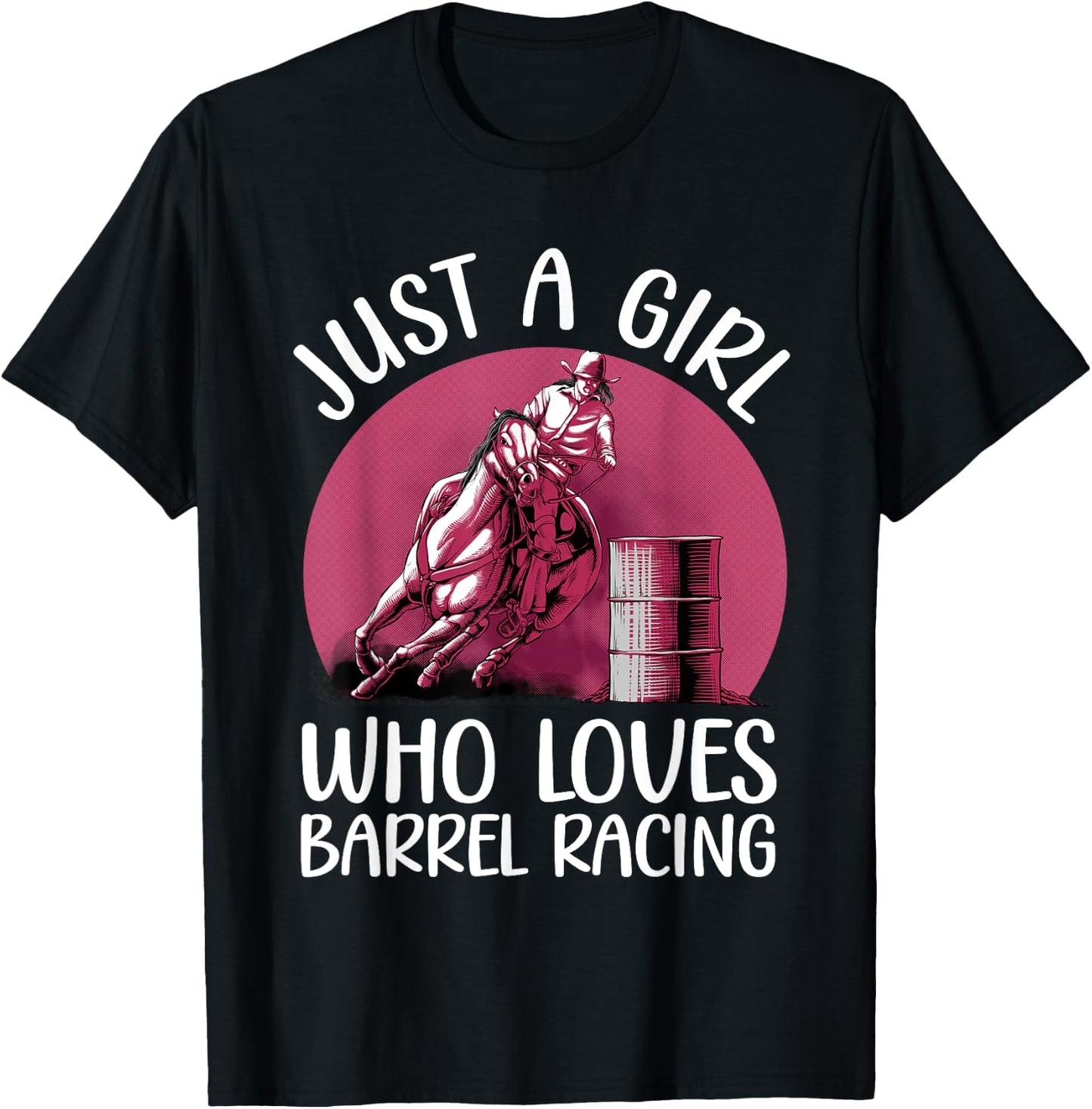 Funny Barrel Racing Art For Girls Women Barrel Racer Cowgirl T-Shirt - T-Shirt | Black