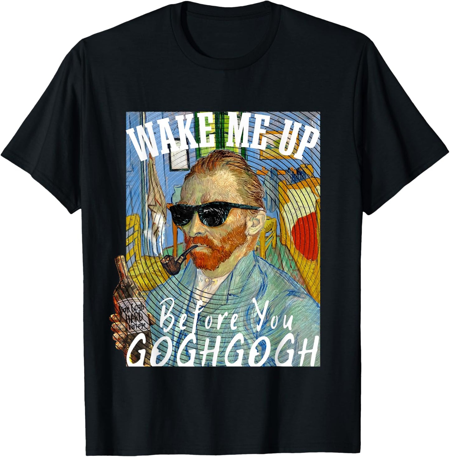 Wake Me Up Before You Gogh Gogh Funny Van Gogh Art Pun T-Shirt - T-Shirt | Black