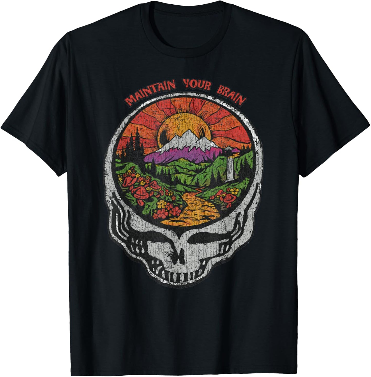 Vintage Feed Your Head 1986 Skull Earth Summer Of Love Men Women T-Shirt - T-Shirt | Black