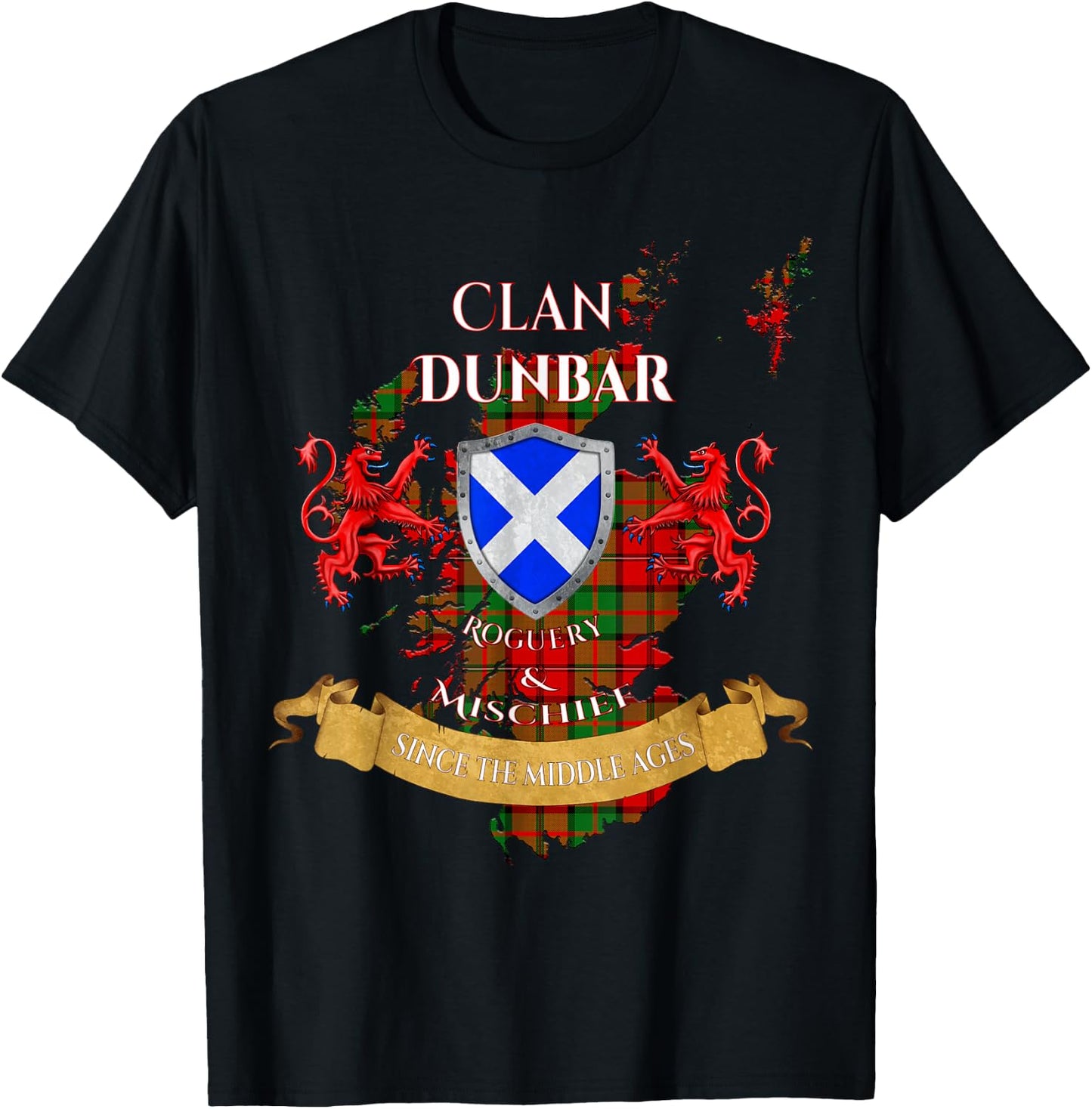 Dunbar Scottish Family Clan Middle Ages Mischief T-Shirt - T-Shirt | Black