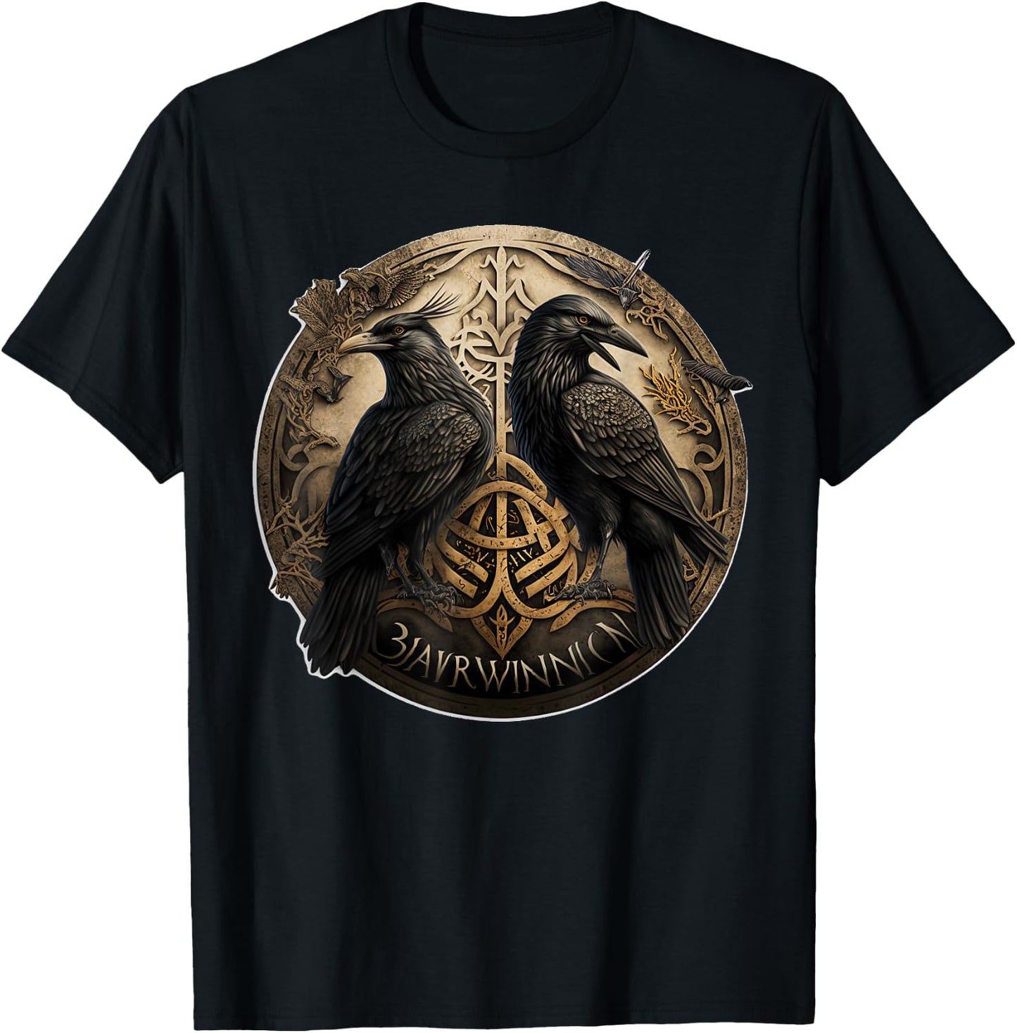 Scandinavian Odin Ravens T-Shirt - T-Shirt | Black