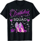 Birthday Squad Purple Butterflies High Heels Diva Squad T-Shirt - T-Shirt | Black