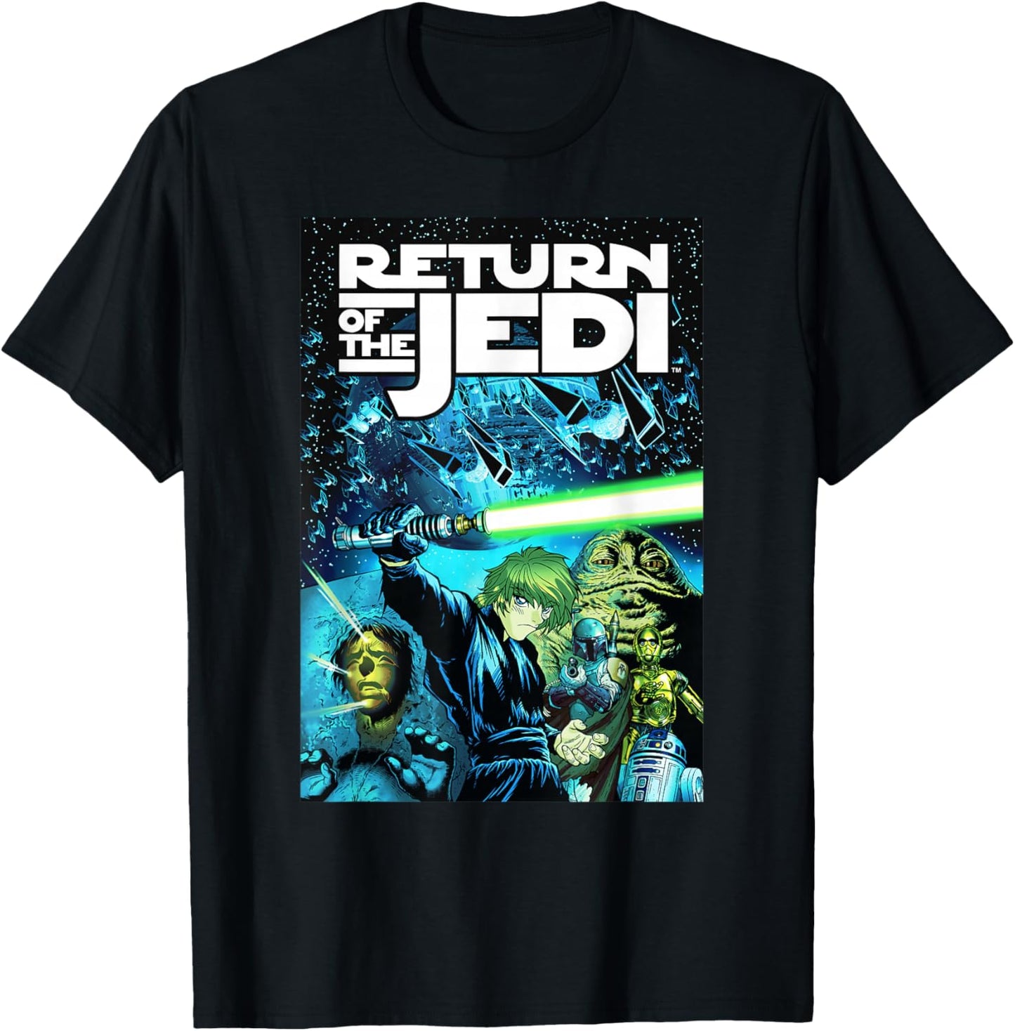Star Wars Manga Style Return of the Jedi Poster T-Shirt - T-Shirt | Black