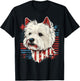 USA Westie Patriotic American West Highland White Terrier Kids Men T-Shirt - T-Shirt | Black