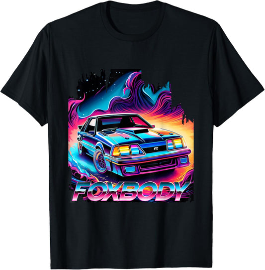 Foxbody 5.0 American Muscle Stang Car T-Shirt - T-Shirt | Black