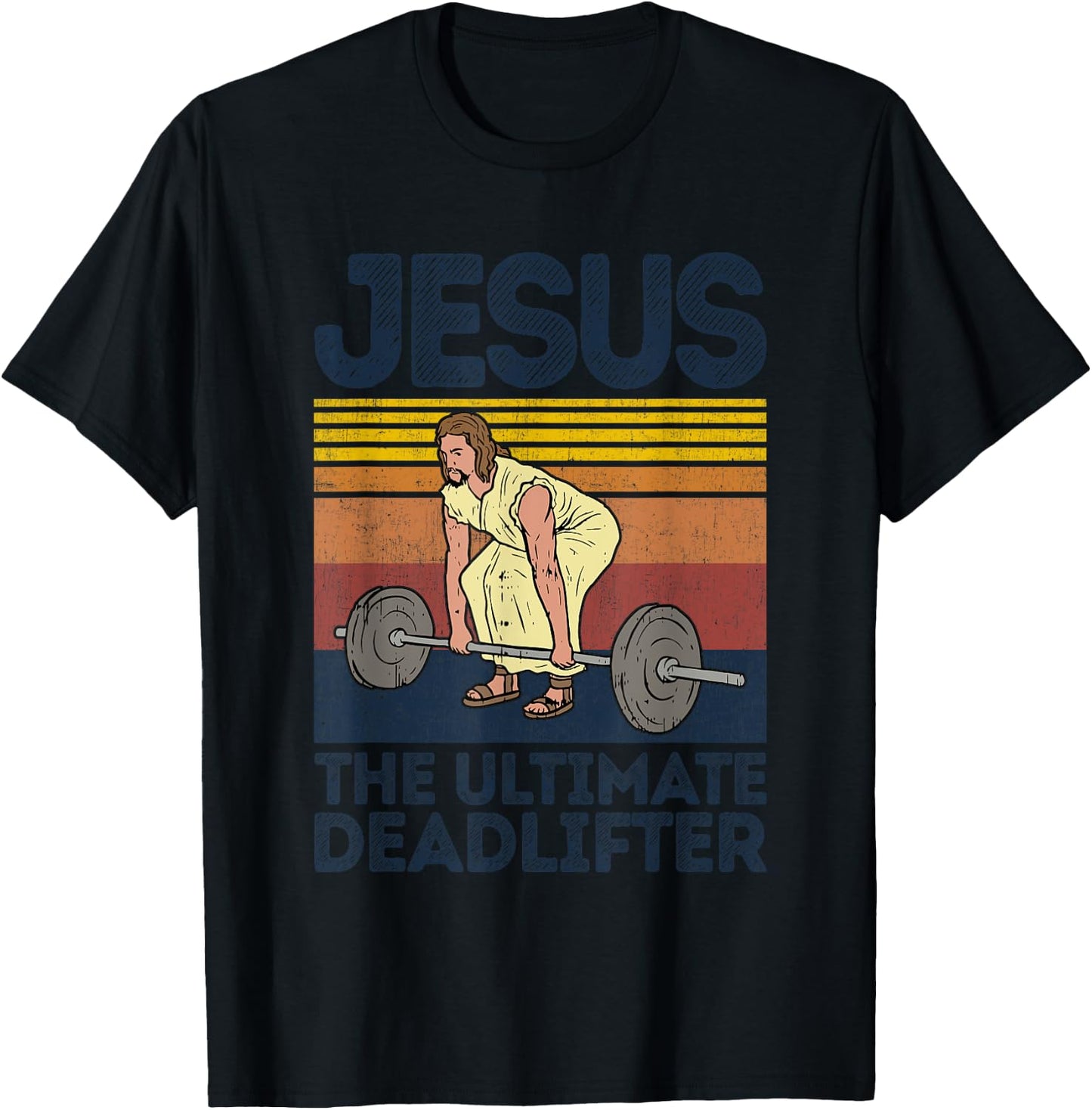Vintage Jesus The Ultimate Deadlifter Funny Christian Gym T-Shirt - T-Shirt | Black