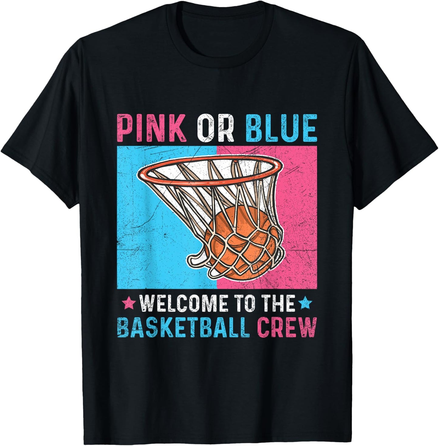 Gender Reveal Basketball Design for a Basketball Player T-Shirt - T-Shirt | Black