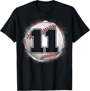 Birthday Boy 11 Baseball 11th Birthday Baseball Player T-Shirt - T-Shirt | Black