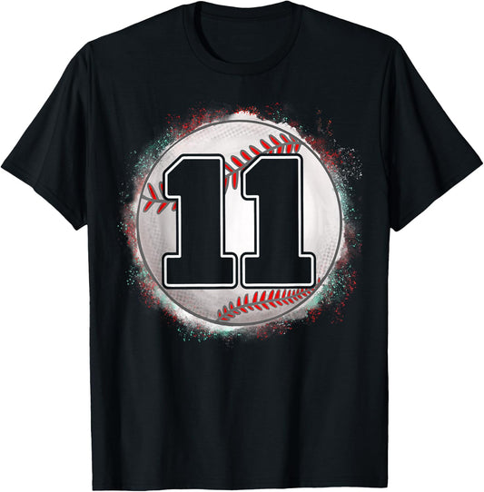 Birthday Boy 11 Baseball 11th Birthday Baseball Player T-Shirt - T-Shirt | Black