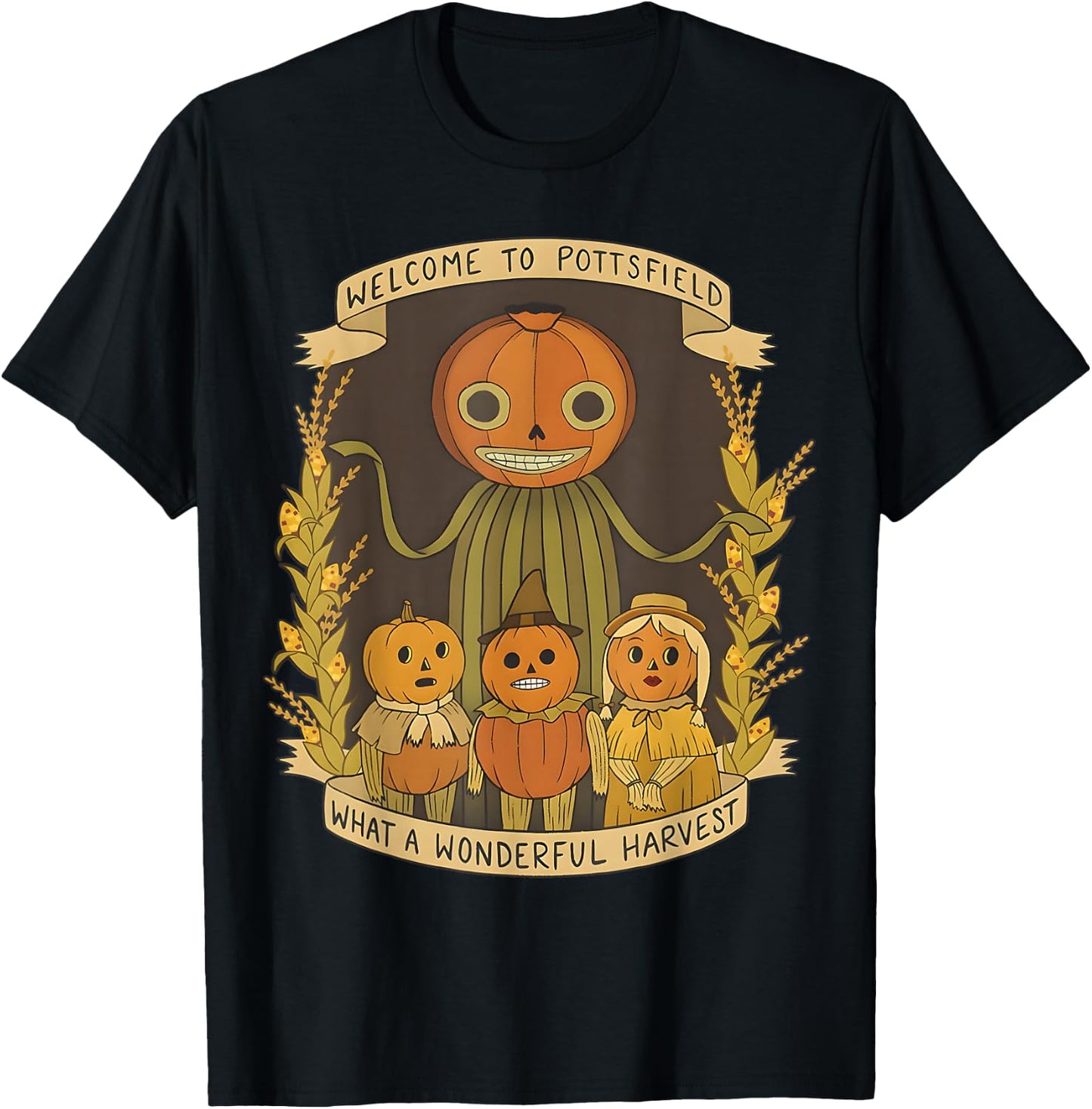Spooky Pottsfield Harvest Festival Pumpkin Vibes Halloween T-Shirt - T-Shirt | Black