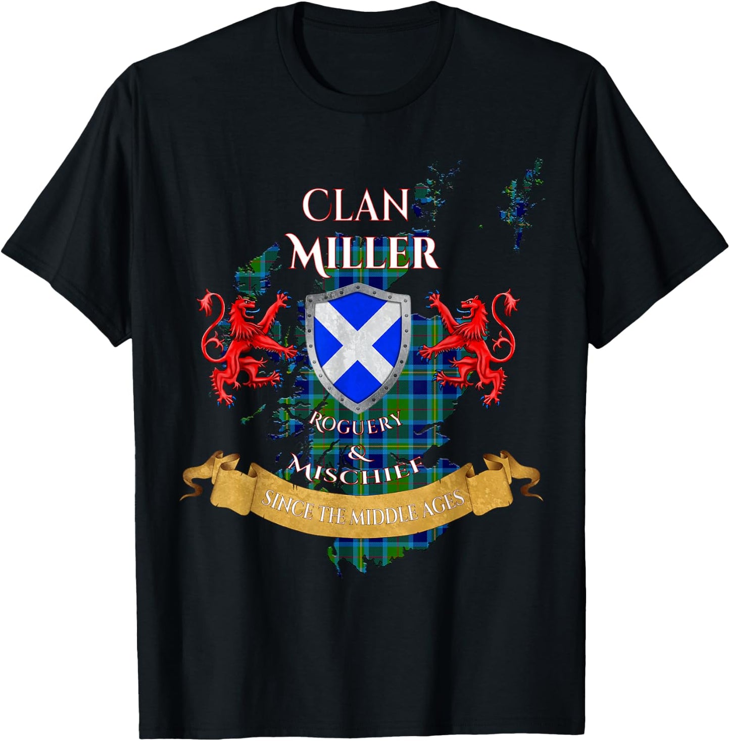 Miller Scottish Family Clan Middle Ages Mischief T-Shirt - T-Shirt | Black