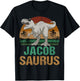 Jacob Saurus Dinosaur T Rex First Name Personalized T-Shirt - T-Shirt | Black