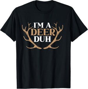 I'm a Deer Duh Halloween Easy Lazy Costume T-Shirt - T-Shirt | Black