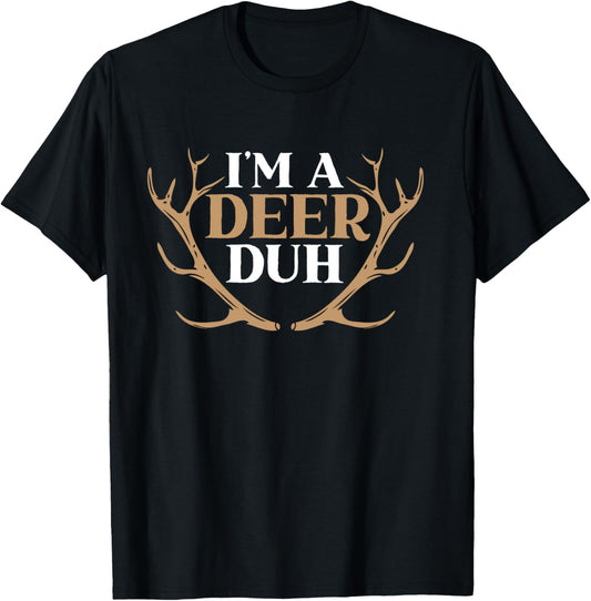 I'm a Deer Duh Halloween Easy Lazy Costume T-Shirt - T-Shirt | Black