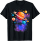 Space Planets Stars Galaxy T-Shirt - T-Shirt | Black