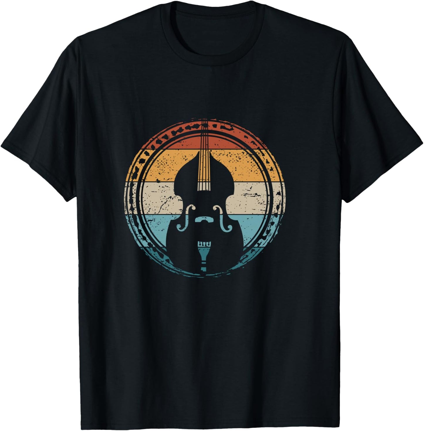 Contrabass Orchestra Upright Bass Retro Double Bass T-Shirt - T-Shirt | Black