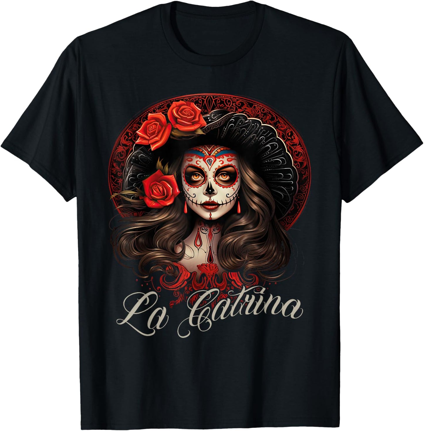 La Catrina Dress Stylish Day of The Dead Costume La Catrina T-Shirt - T-Shirt | Black