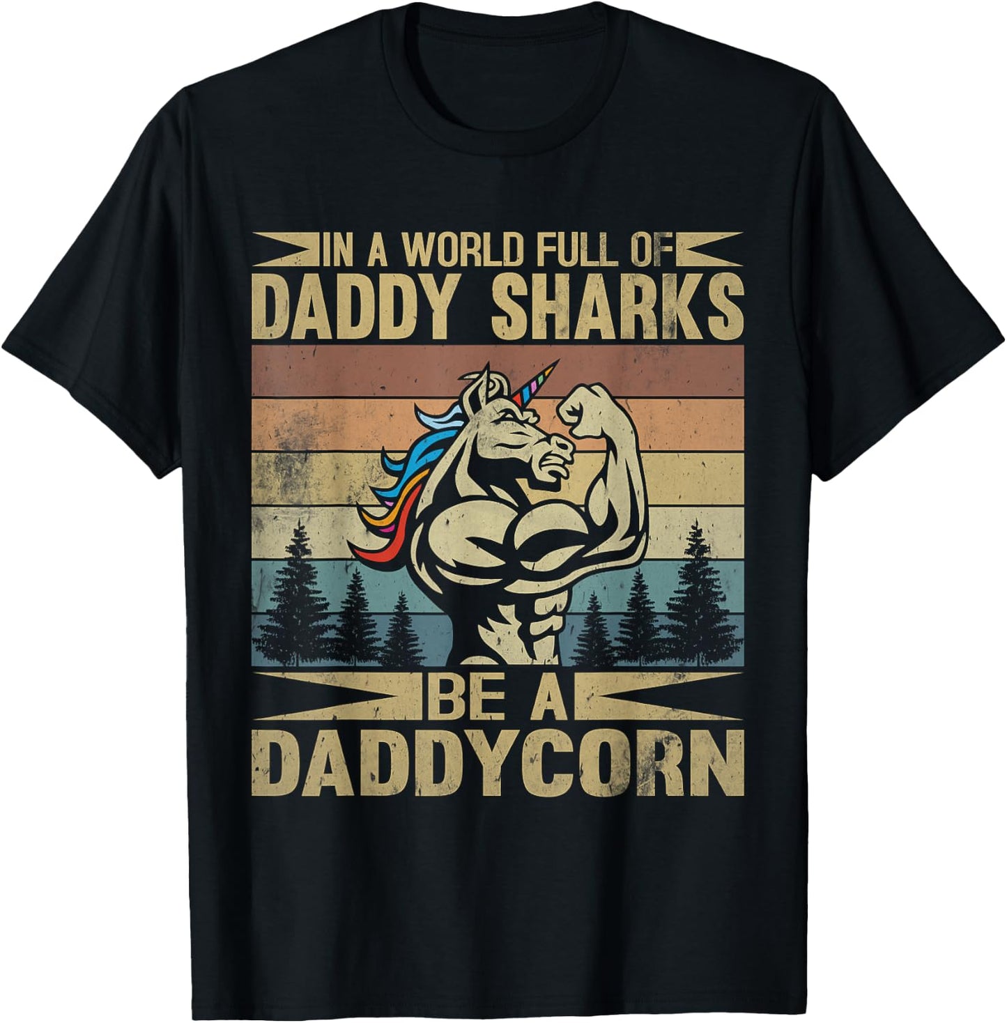 Dadicorn Dadacorn Daddycorn T-Shirt - T-Shirt | Black