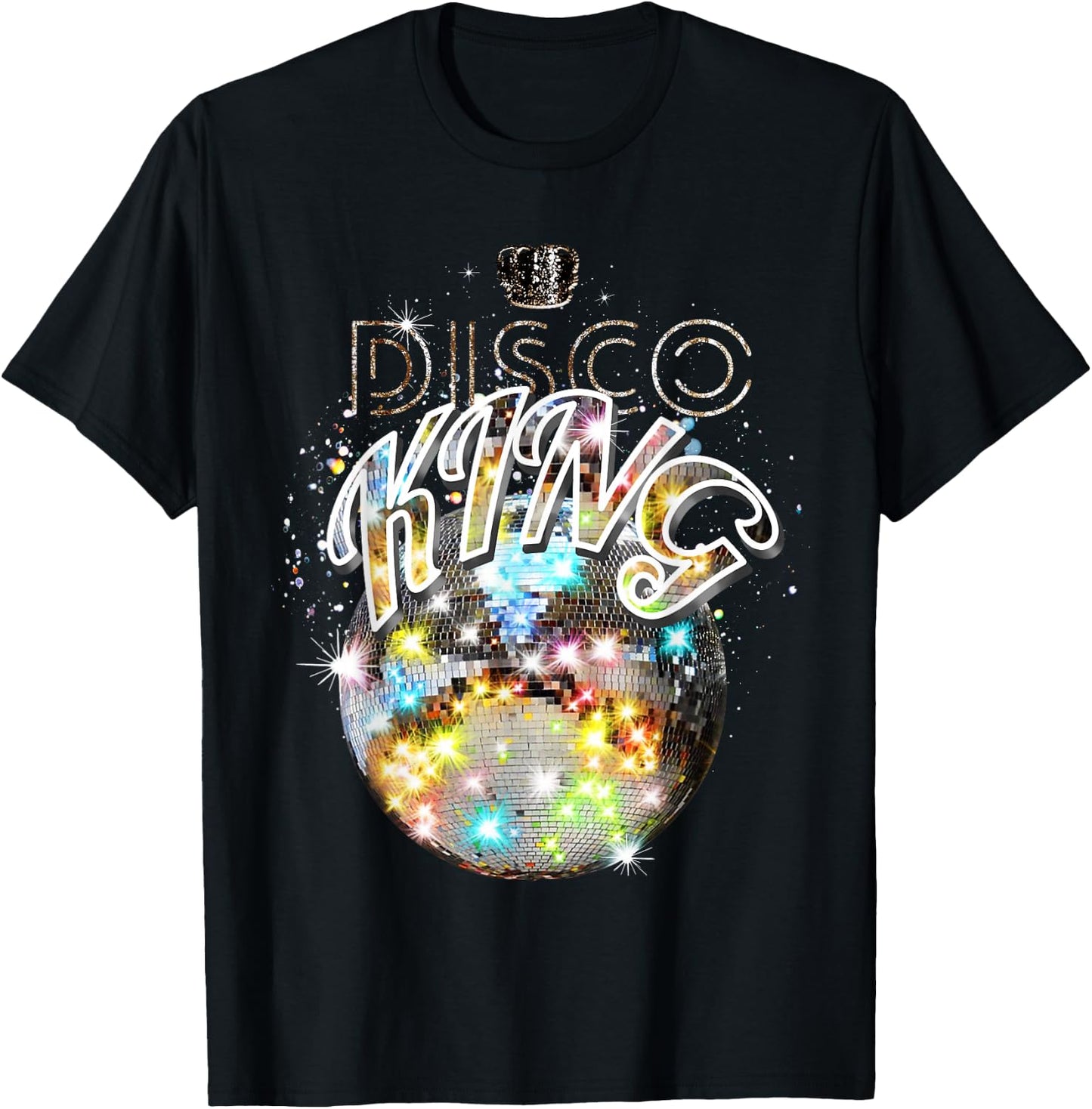 Disco Ball Disco King, 70s Retro Vintage Dancing T-Shirt - T-Shirt | Black