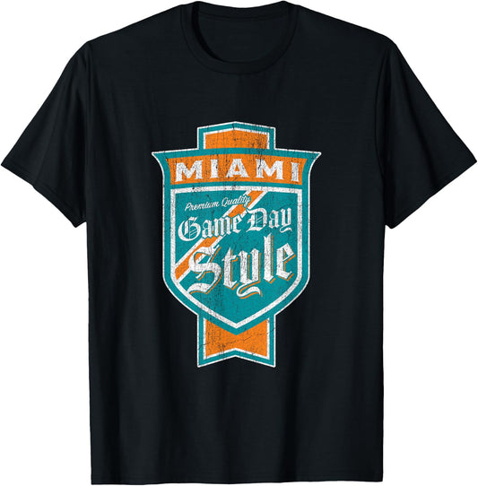 Faded Miami Beer Label - Miami-Dade County Pride T-Shirt - T-Shirt | Black