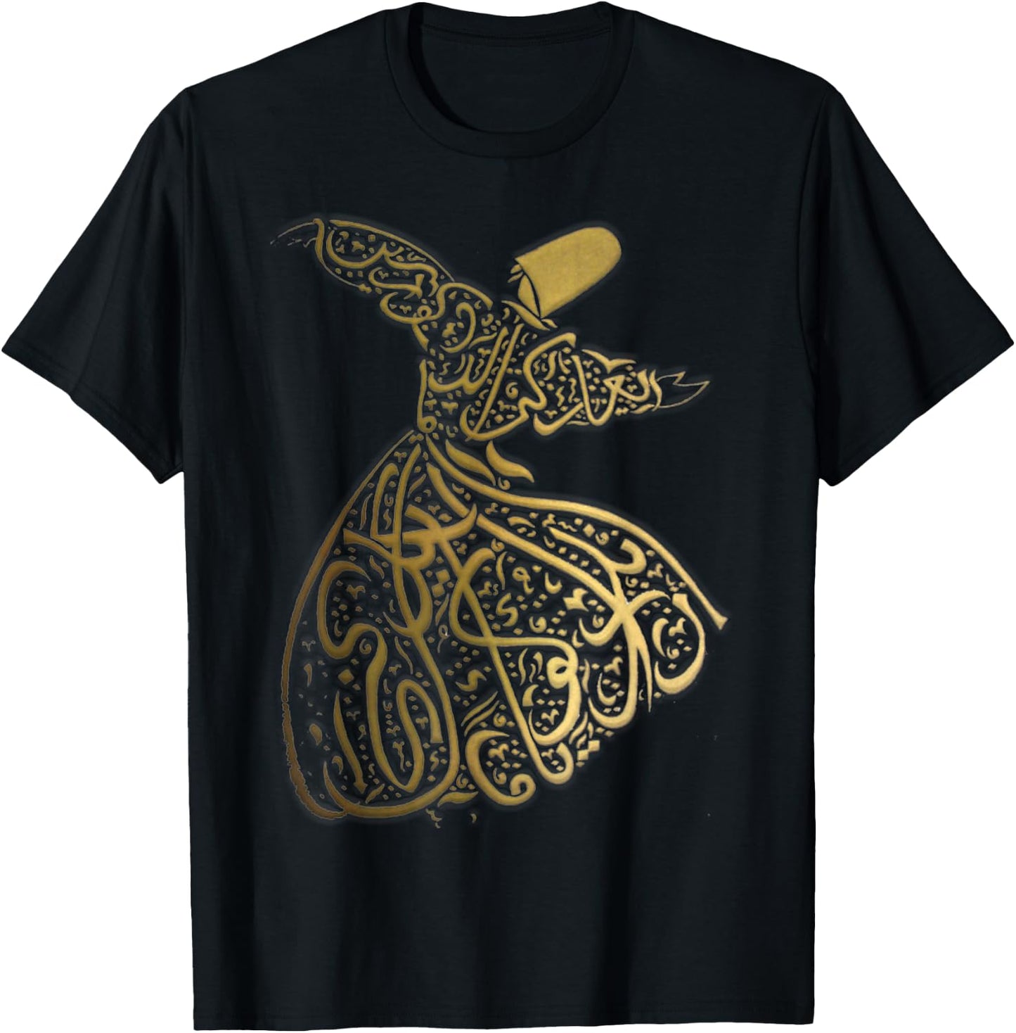 Arabic calligraphy whirling dervish sufi T-Shirt - T-Shirt | Black
