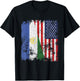 Bashkortostan USA Flag Distressed - Half American Women Kids Men T-Shirt - T-Shirt | Black