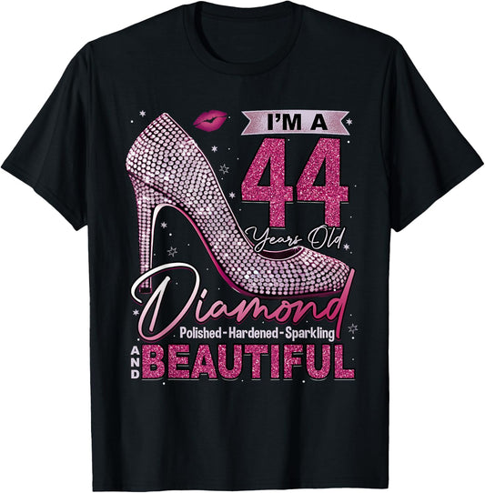 I'm A 44 Years Old Diamond, 44 and Fabulous Birthday Women T-Shirt - T-Shirt | Black