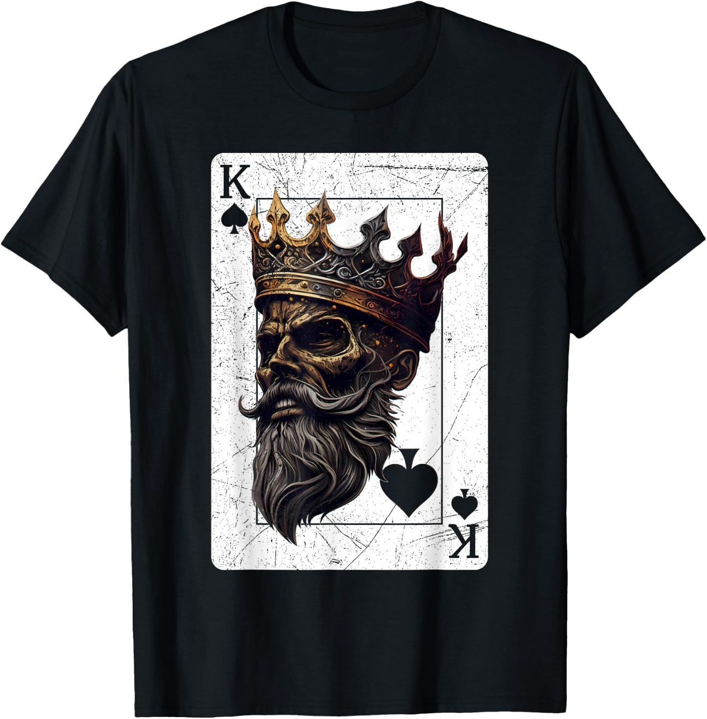 King Spades Creepy Halloween Card Game Poker Gothic T-Shirt - T-Shirt | Black