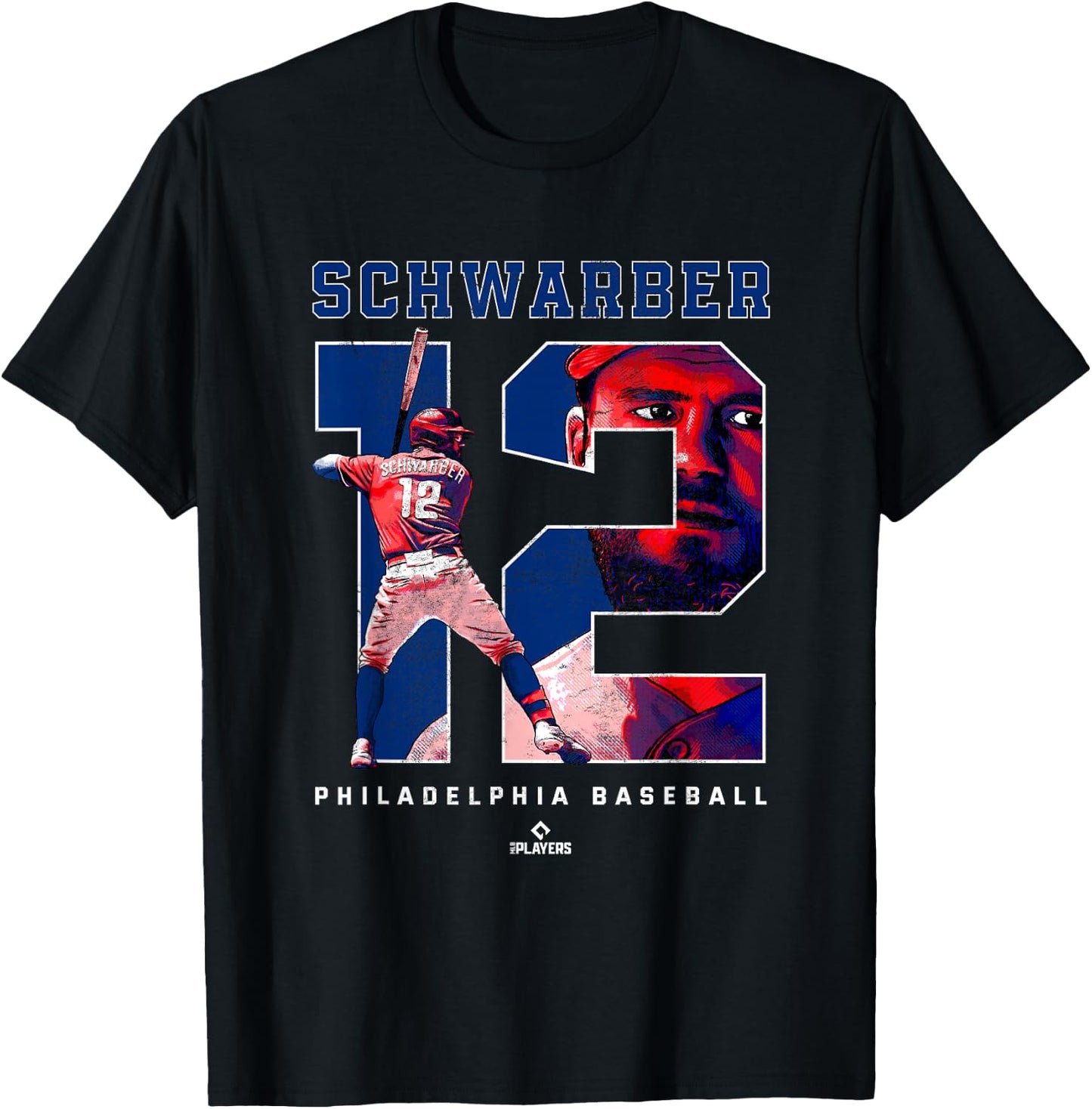 Number and Portrait Kyle Schwarber Philadelphia MLBPA T-Shirt - T-Shirt | Black