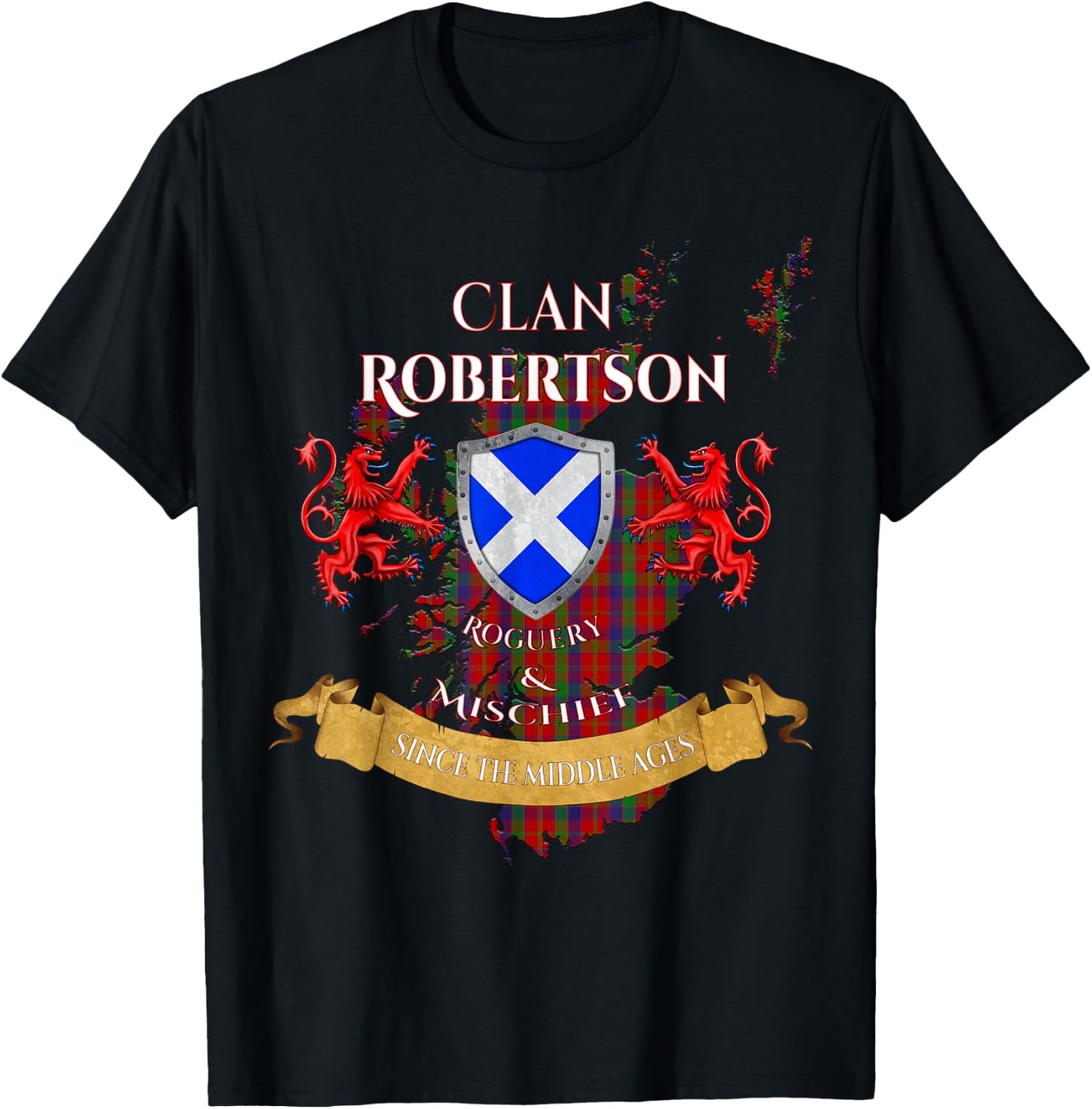 Robertson Scottish Family Clan Middle Ages Mischief T-Shirt - T-Shirt | Black