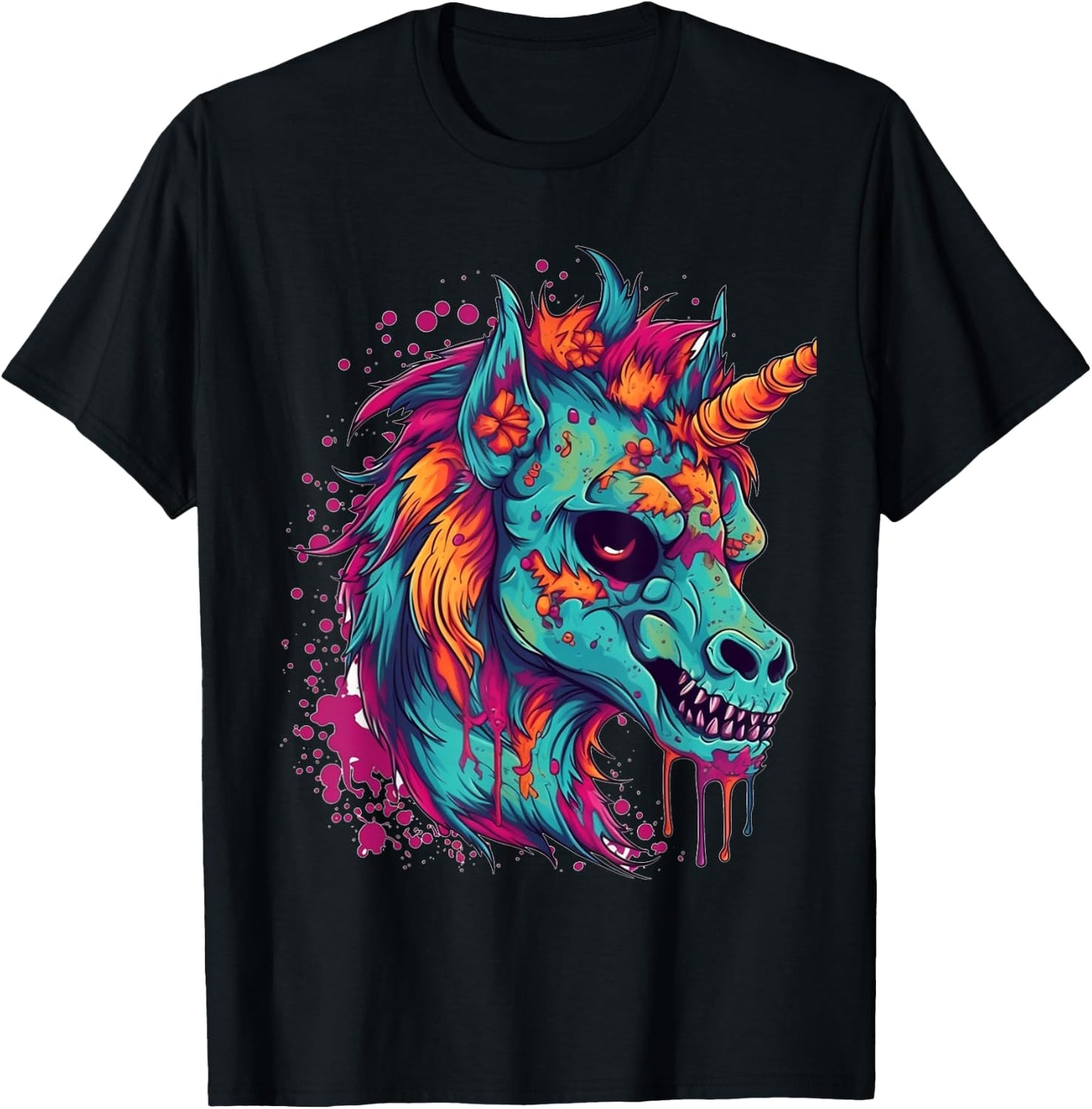 Zombie Unicorn Halloween Costume Scary Magical Women Girls T-Shirt - T-Shirt | Black