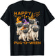 Happy Pug-O-Ween Pug Halloween Cute Dogs Men Women Kids T-Shirt - T-Shirt | Black
