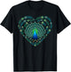 Cool Peacock Women Peacocks Feather Heart Bird Lover T-Shirt - T-Shirt | Black