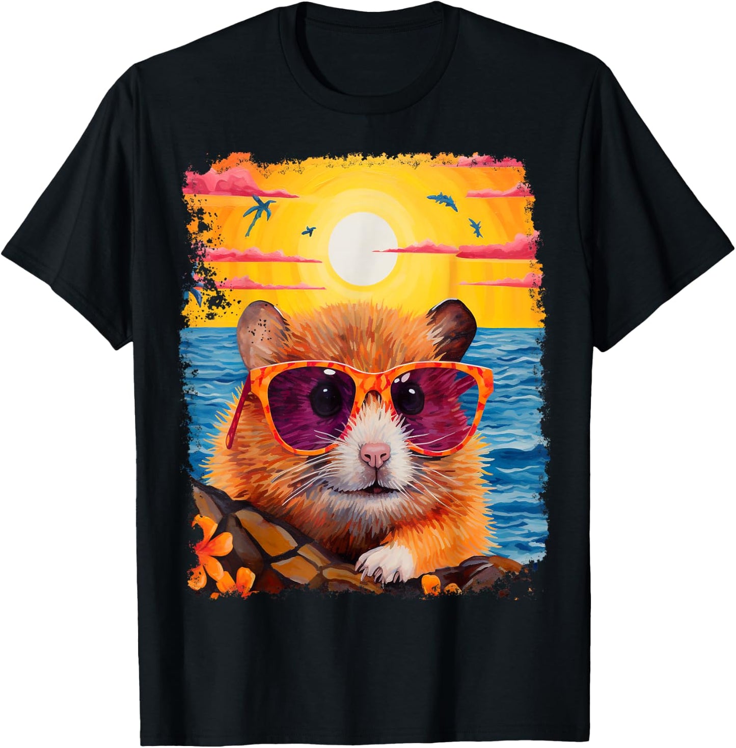 Hamster Hawaiian T-Shirt - T-Shirt | Black