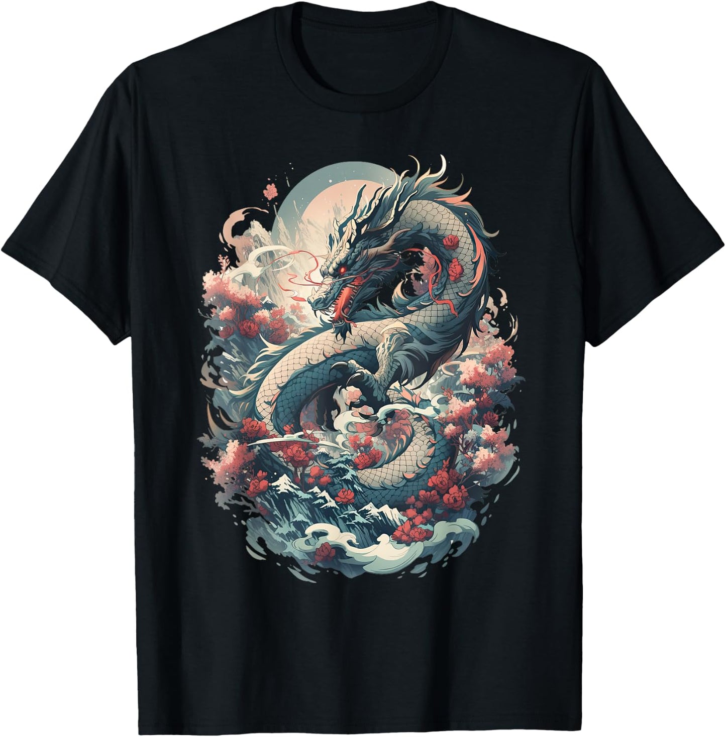 Japanese Aesthetic Dragon japanese art Japan Tattoo T-Shirt - T-Shirt | Black